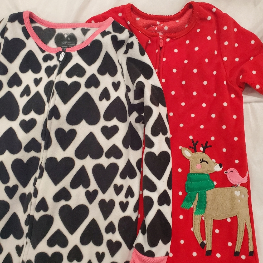 Carters fleece onsies sz 6